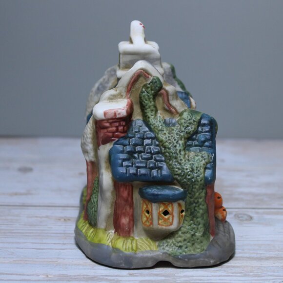 Vintage 3 Pc Set Light-up Illuminated Halloween Village Houses Ceramic 4"-4.5" H - Picture 5 of 15